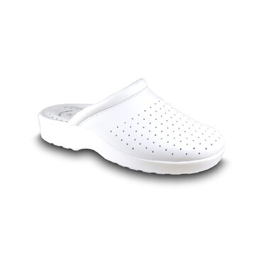 Kožená zdravotná obuv šľapky biele