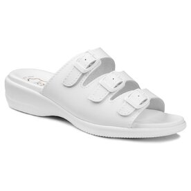 kožené ortopedické šľapky biele