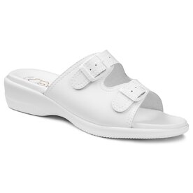 kožené ortopedické šľapky biele