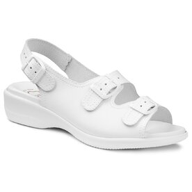 kožené zdravotné sandále biele