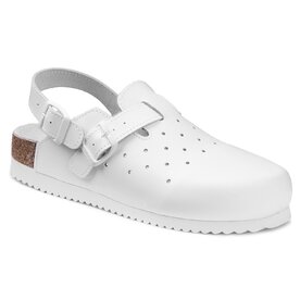 kožené zdravotné šľapky biele