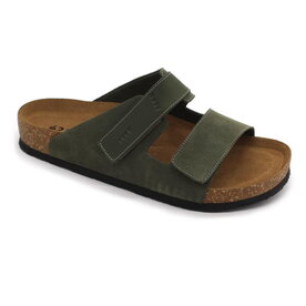 zdravotné pánske šľapky s nastaviteľným pásikom na suchý zips zelená